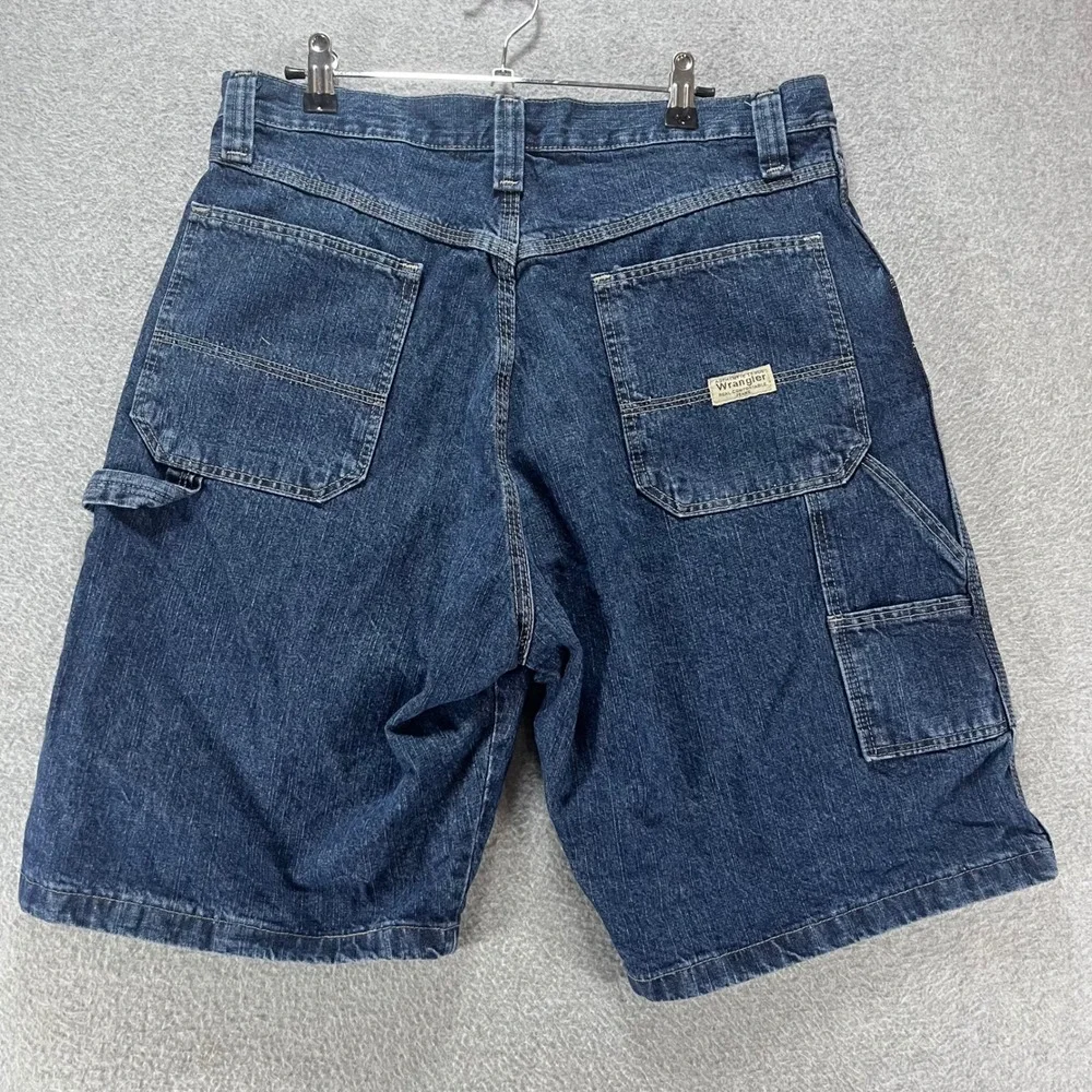 Vintage Wrangler Carpenter Denim Shorts Set Mens 33 Blue 100% Workwear Utility